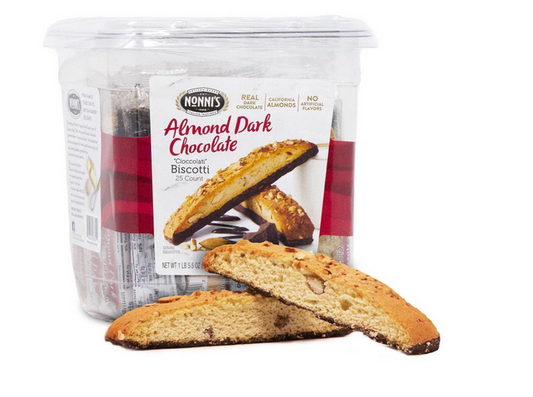 Nonni's Cioccolati Biscotti - Individually Wrapped Italian Almond & Dark Chocolate Cookies - Kosher Coffee Biscotti - 21 oz