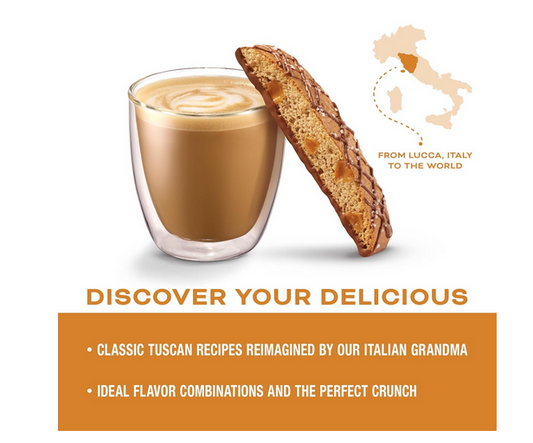 Nonni's Salted Caramel Biscotti Italian Cookies Tub - Biscotti Individually Wrapped Salted Caramel Coffee Cookies - Biscotti Milk Chocolate & Sea Salt - Salted Caramel Kosher Cookies 1lb 5oz, (595g)